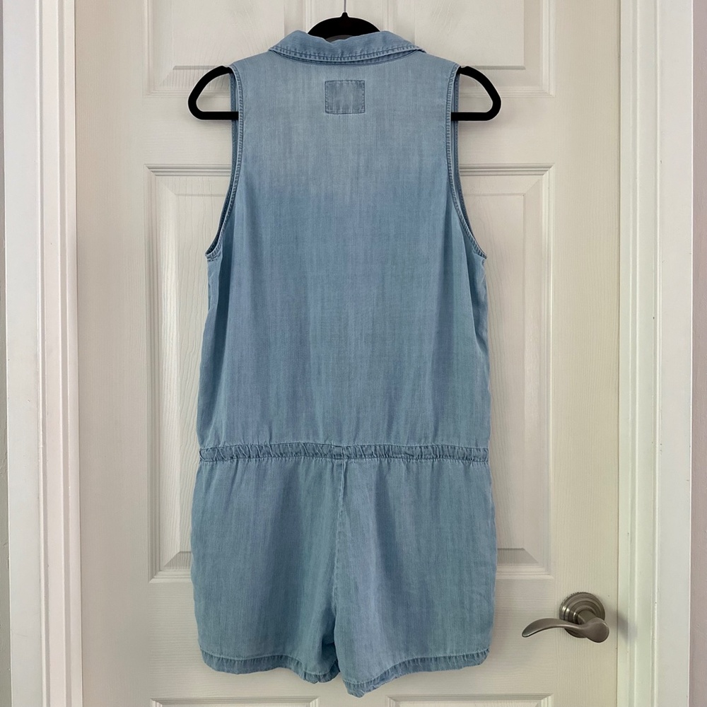 Rails Fiona Chambray Sleeveless Collared Romper B… - image 8